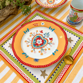 Porcelain Dinner Plate - Heart - Mamma Mia - Baci Milano